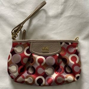 Coach satin logo wristlet 💜